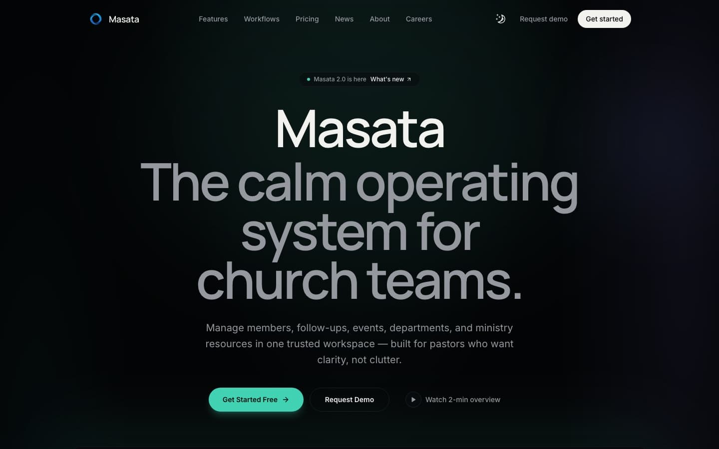Preview of Masata — church and ministry operations platform